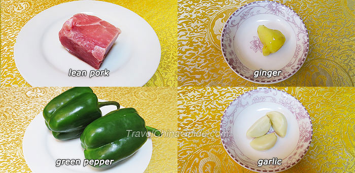 Ingredients of Stir-fried Shredded Pork with Green Pepper