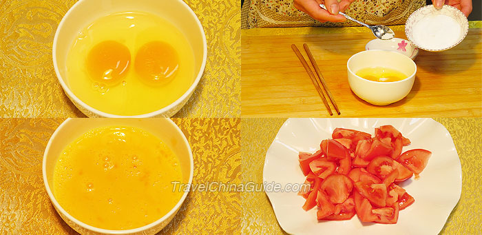 Preparation of Scrambled Eggs with Tomatoes