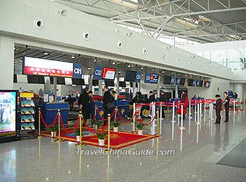 Check-in Counters of Tianjin Binhai International Airport 