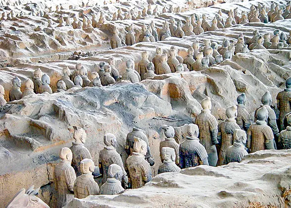 Terracotta Warriors Stand in Line