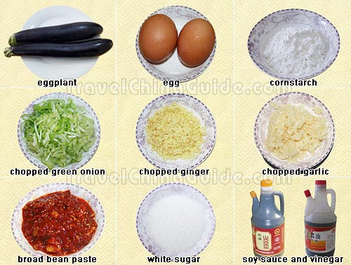 Ingredients of Eggplant in Sichuan Style