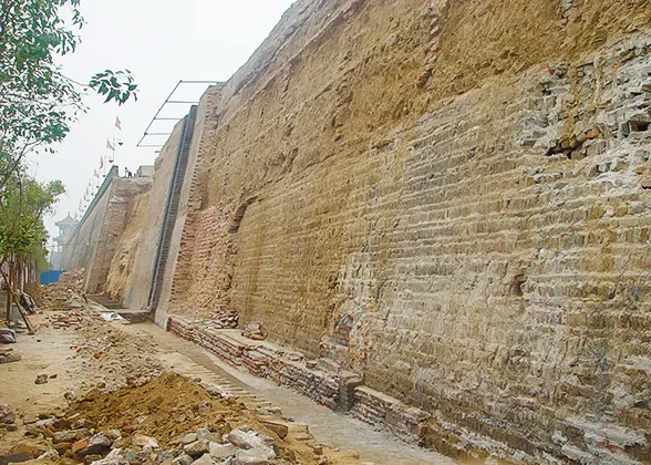 The Senior Taking Exercise near the Wall