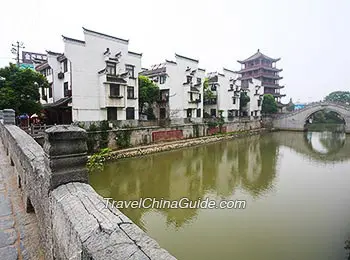 Houses along the riverside