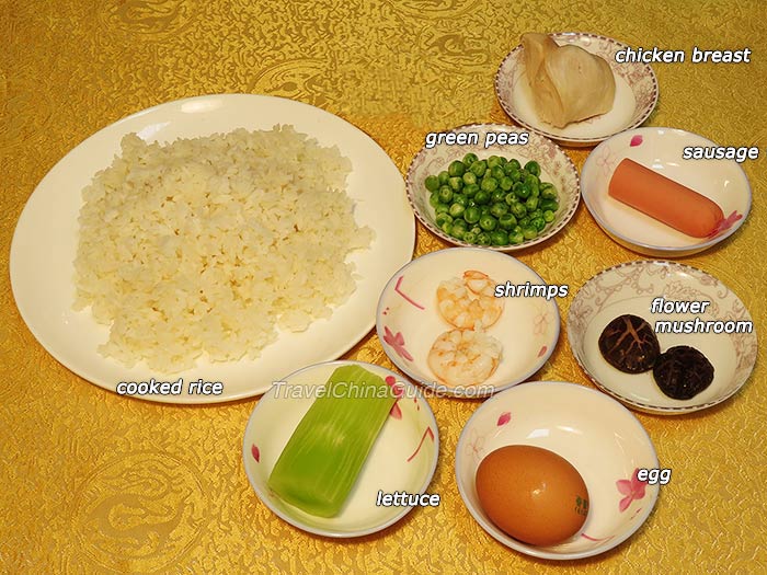 Ingredients of Yangzhou Fried Rice