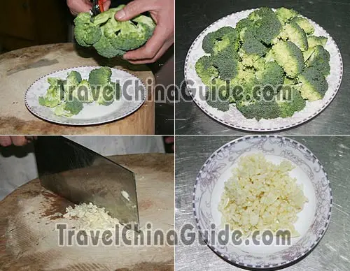 Preparation for Broccoli with Garlic