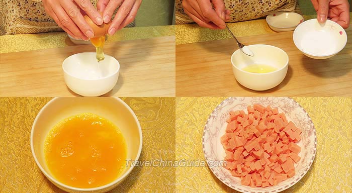 Preparation of Egg Fried Rice