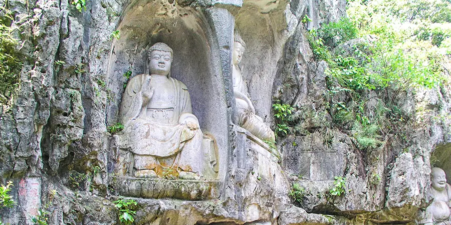 Grotto on Peak Flown From Afar