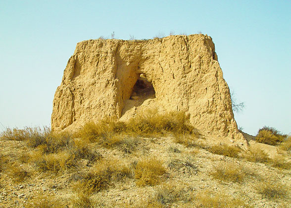 Great Wall constructed with  sand and earth