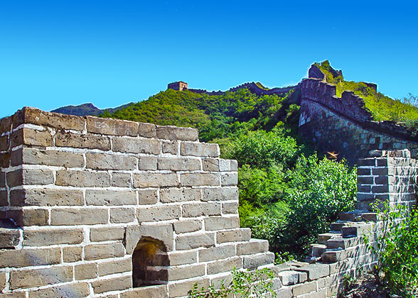 Mutianyu Great Wall made of  bricks and stones