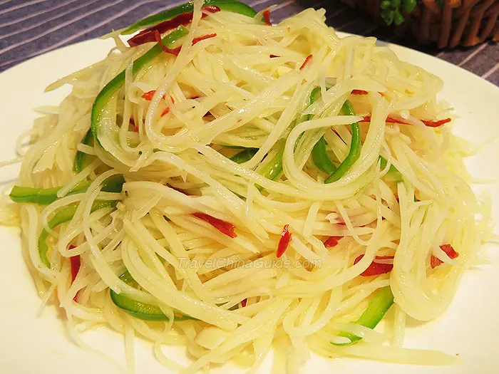 Spicy and Sour Shredded Potato - China Sichuan Food