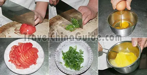 Preparation for Tomato and Egg Soup