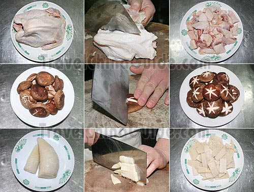 Preparation for Stewed Chicken with Mushroom