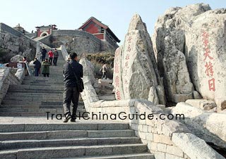 Stone stairs on Taishan Mountain