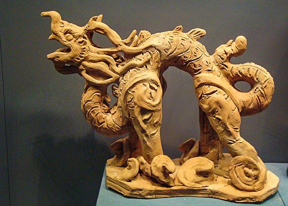 A dragon-shaped craftwork