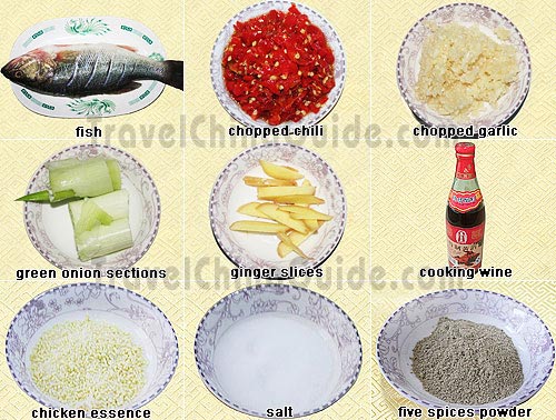 Ingredients of Steamed Fish with Chopped Red Chili