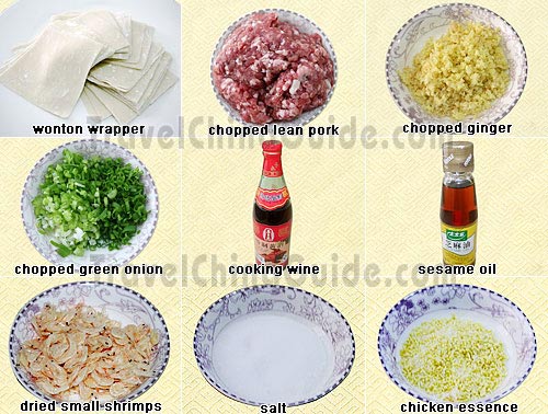 Ingredients of Chinese Wonton