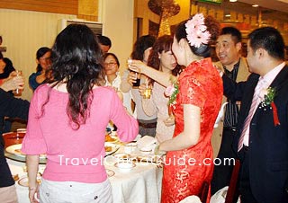 Bride prefers to wear red clothing in her wedding