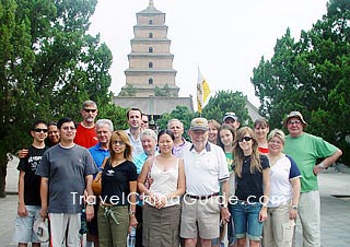 Small Tour Group in Big Wild Goose Pagoda, Xi'an