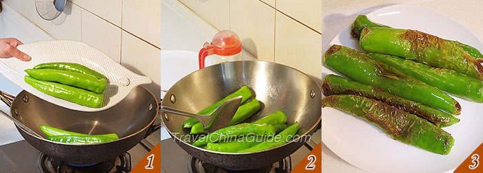 Fry Green Chili Peppers