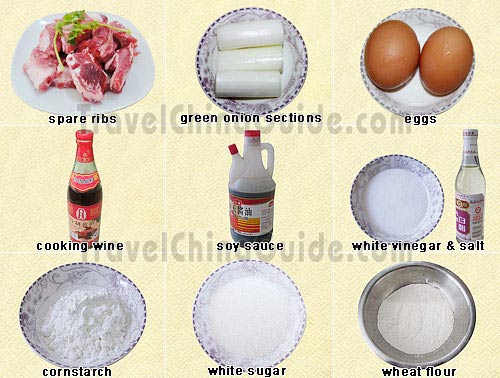 Ingredients of Sweet and Sour Spare Ribs
