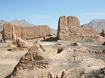 Subashi Relics in Kuqa. Kuqa is an important strategic passage along the northern Silk Road.