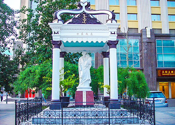 Statue in front of East Church