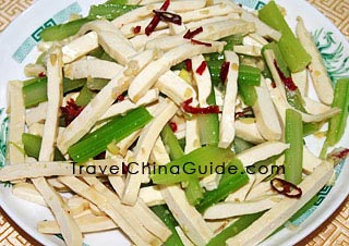 Cold Celery and Dry Bean Curd