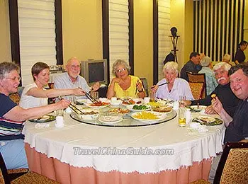 Have a dinner on a round table in China