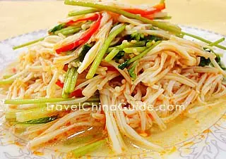 Enoki Mushroom in Chili Oil