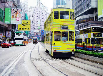 Tram in Hong Kong Island 
