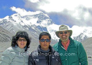 Tourists on Mt.Everest, Tibet