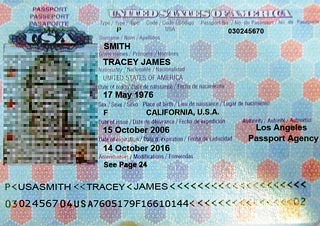 USA Passport Sample