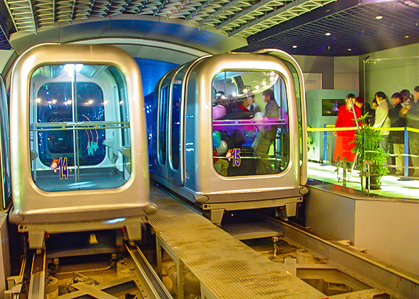 Carriages Inside Bund Sightseeing Tunnel
