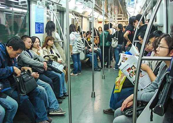 Inside Shanghai Subway Train