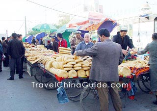 A snack street in Turpan