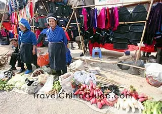 Vegetables sold at Sunday Market, Kaili 