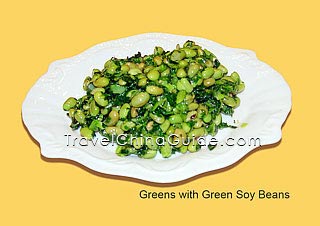 Greens with Green Soy Beans