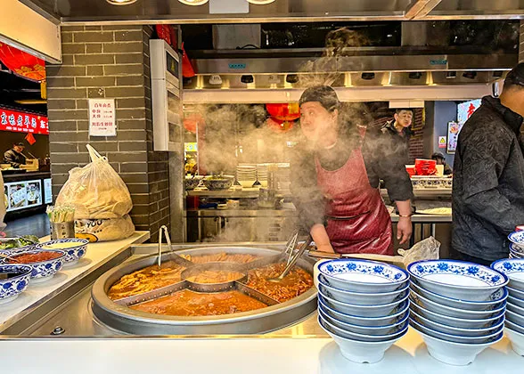 A Restaurant Serving Luzhu, a Famous Beijing Breakfast