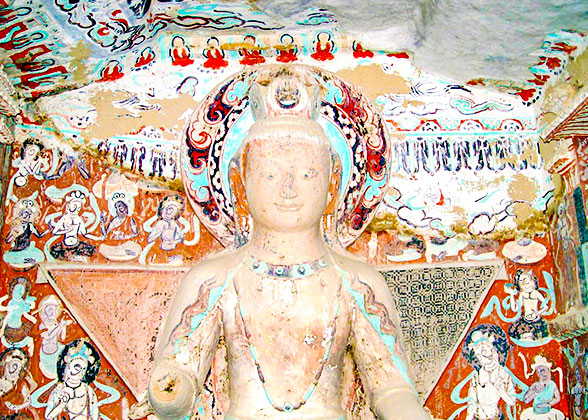 Painted Buddha Sculpture, Mogao Caves, Dunhuang