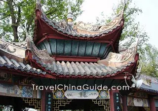 Carving on a pavilion of Fengdu Ghost City