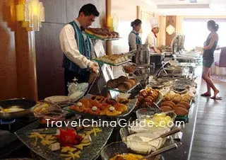 Buffet on Yangtze Explorer Cruise Ship