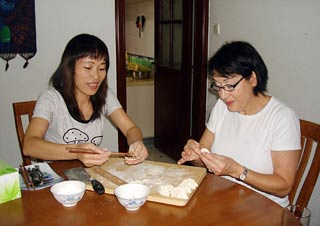 Ms. Sally Diane Szanik Making Dumplings