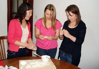 Our Guests Learn to Make Dumplings