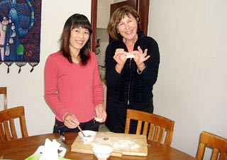 Our Guest Learning to Make Dumplings