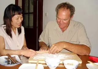 Our Guest Learning to Make Dumplings