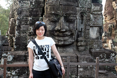 Sally Si in Angkor Wat, Cambodia