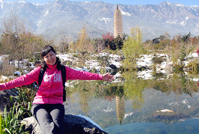 Eileen in Three Pagodas Park, Dali