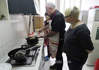 Our Guests Learn to Cook Chinese Food