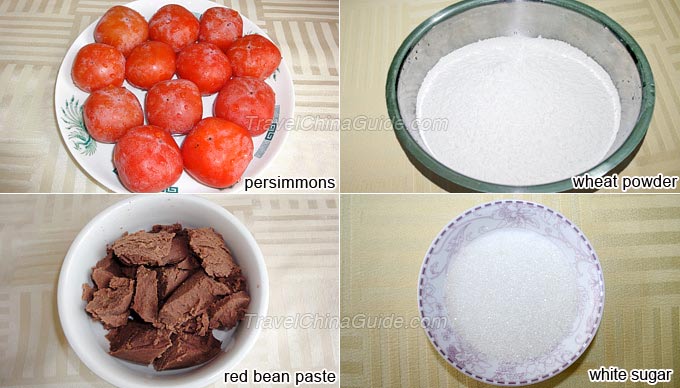 Ingredients of Persimmon Cakes