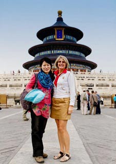 Linda with our Guest in Temple of Heaven, Beijing